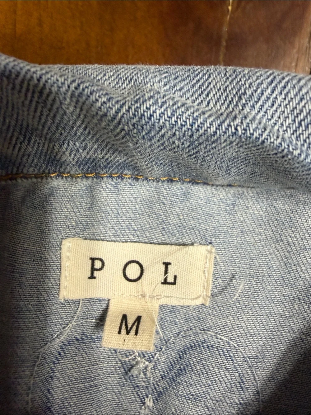 POL Light Blue Denim Shirt with Dark Blue Heart Motifs - Picture 4 of 7